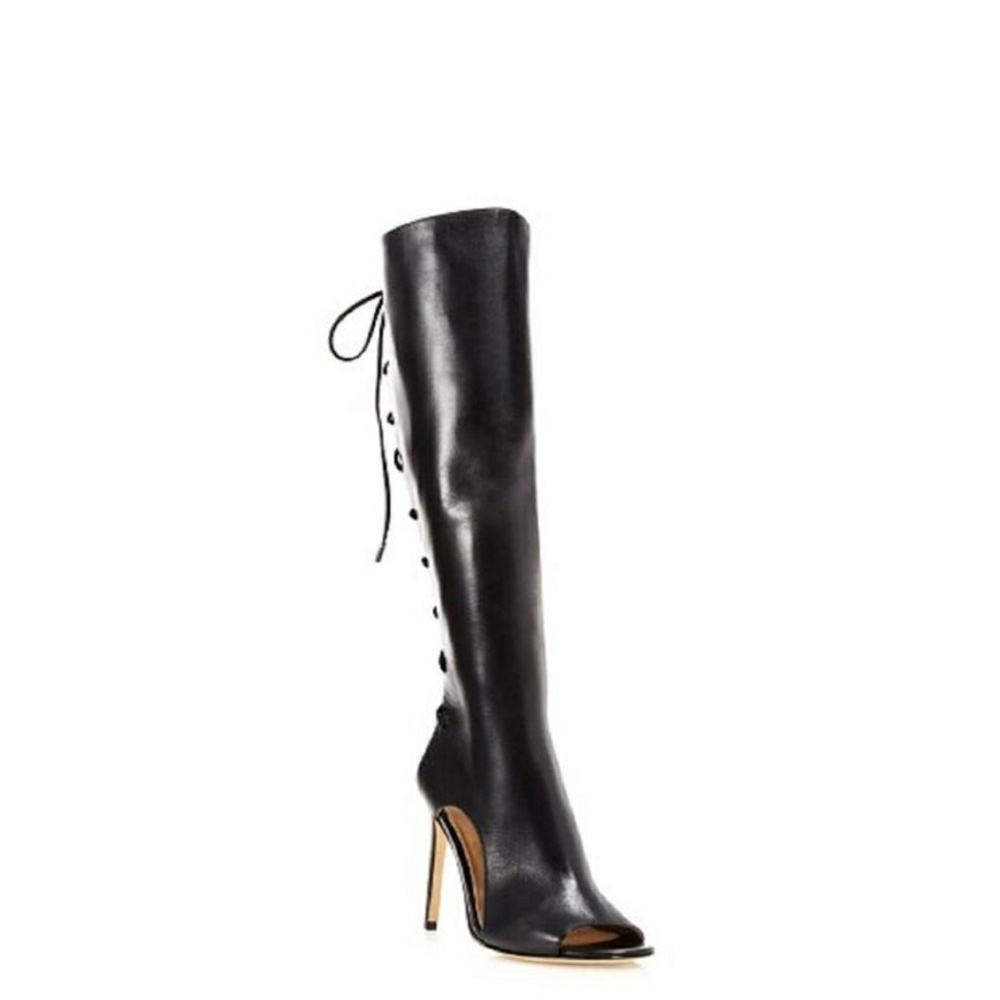 Brand New Via Spiga Black Teriza Open Toe Lace Up